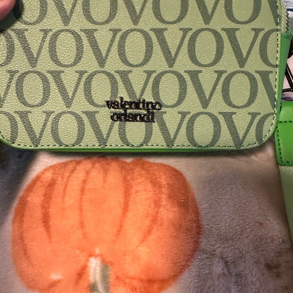 Valentino Orlandi Green Logo Crossbody Bag - Picture 13 of 13